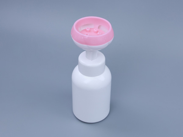 White Bottle with Pink Flower Foam Pump