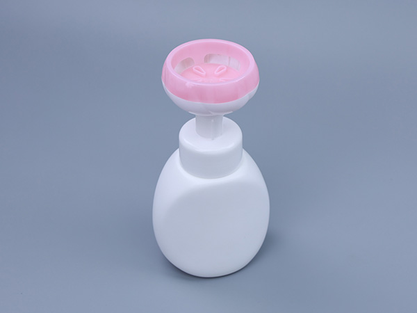 Ergonomic Bottle with Pink Flower Foaming Pump