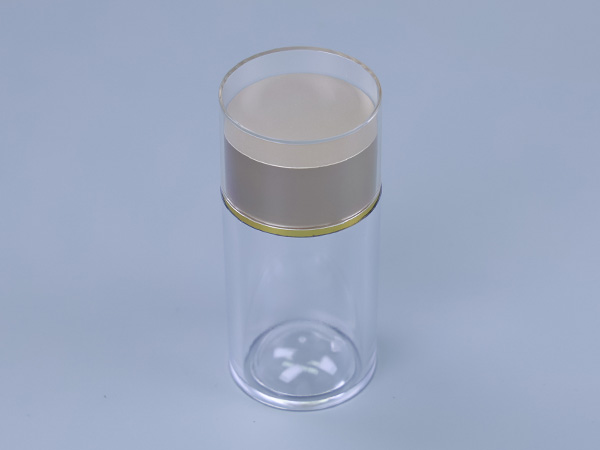 Clear Cylinder Jar with Gold Top Lid