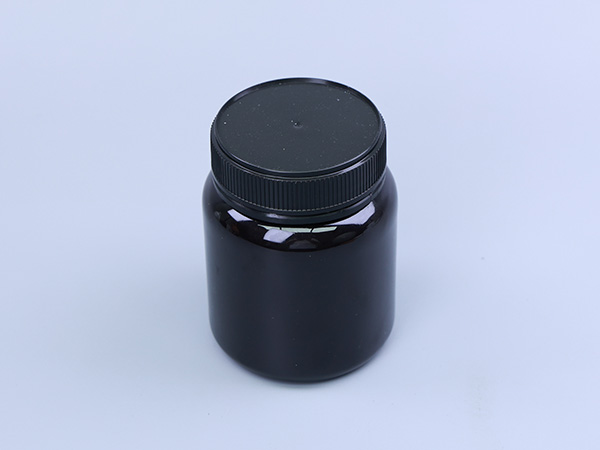 Black Cylindrical Wide-Mouth Plastic Jar